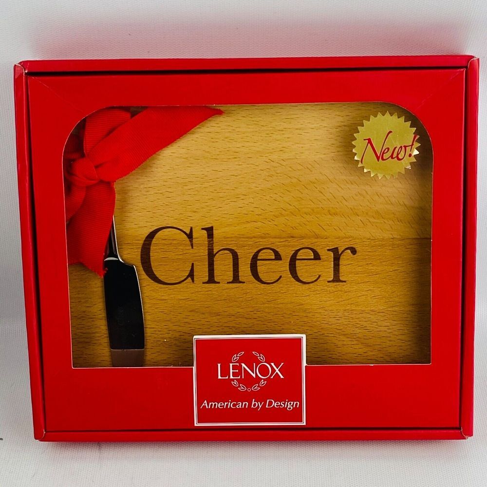 Lenox Holiday Cheer Wood Board with Knife Spread Cheer‎ Holiday Gift Set Open